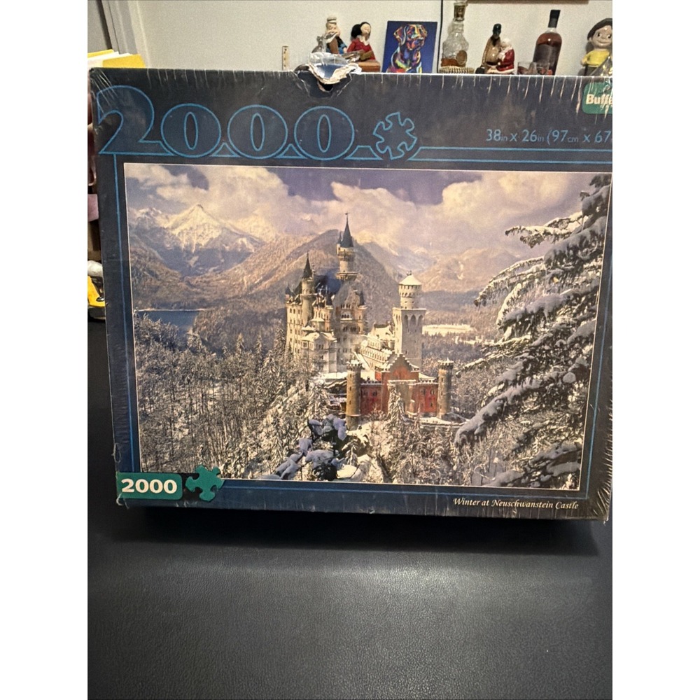 Buffalo Games 2000 Piece Jigsaw Puzzle Winter at Neuschwanstein Castle - Sealed